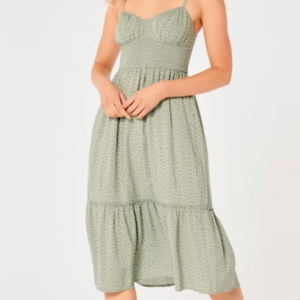 Hollister Sage Green Midi Dress